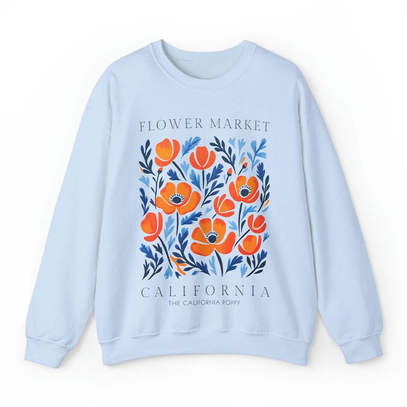 California Flower Market Art Sweatshirt