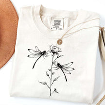 Comfort Color Womens Dragonfly Floral T-Shirt