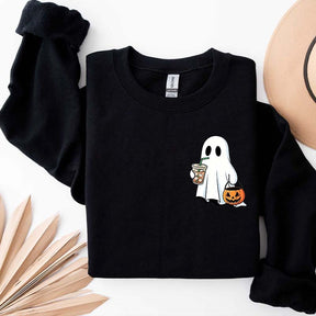 Cute Ghost Drinking Iced Coffee Sweatshirt