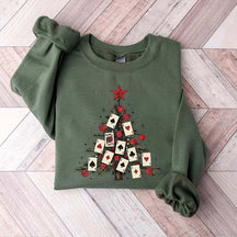 Poker Cards Christmas Tree Sweatshirt