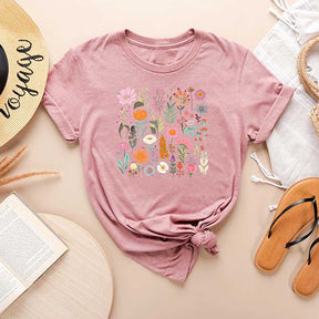 Pink Floral Wildflower Ladies T-Shirt