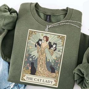 Cute Cat Lady Tarot Card Sweatshirt