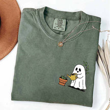 Halloween Pocket Ghost Plant T-Shirt