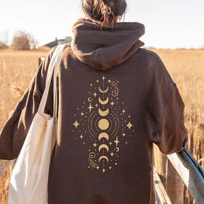 Vintage Celestial Vertical Moon Phase Hoodie