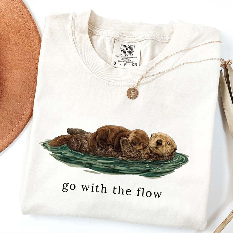 Go With The Flow Cute Otter T-Shirt