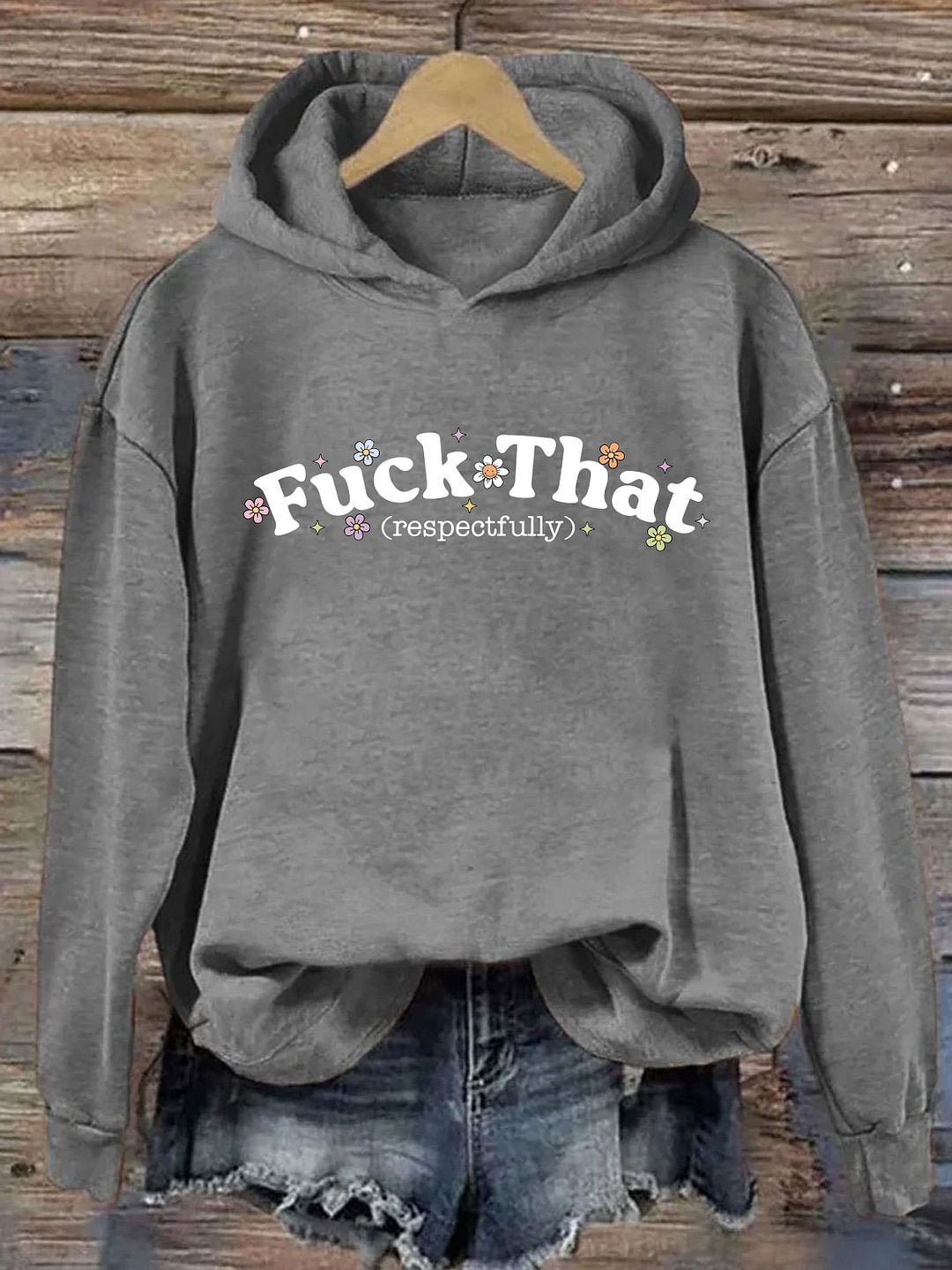 Vintage imprimé baise que respectueusement Hoodie