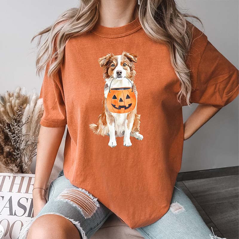 Comfort Colors Halloween Dog Australian Shepherd T-Shirt