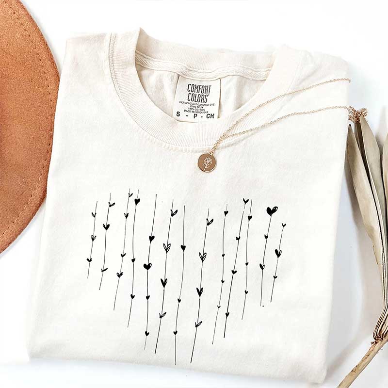 Cute  Comfort Colors Hearts T-Shirt
