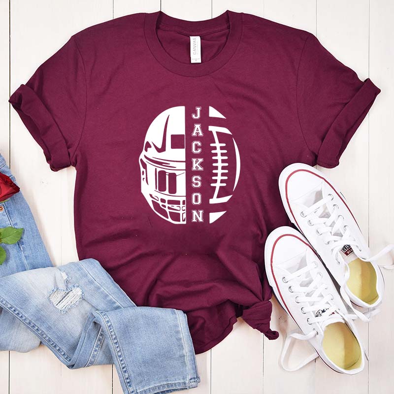 Personalized Football Mom T-Shirt
