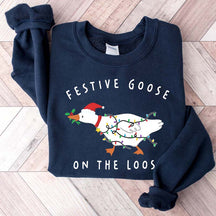 Xmas Duck Festive Goose On The Loose Sweatshirt