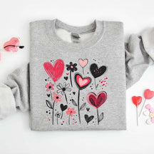 Colorful Heart Flower Sweatshirt
