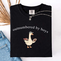 Outnumbered by Sons Mom Goose T-Shirt
