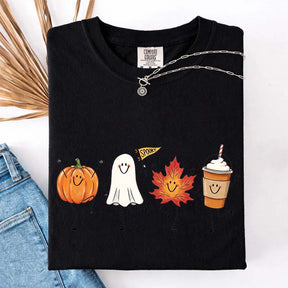 Happy Fall Doodle Smiling Spooky T-Shirt