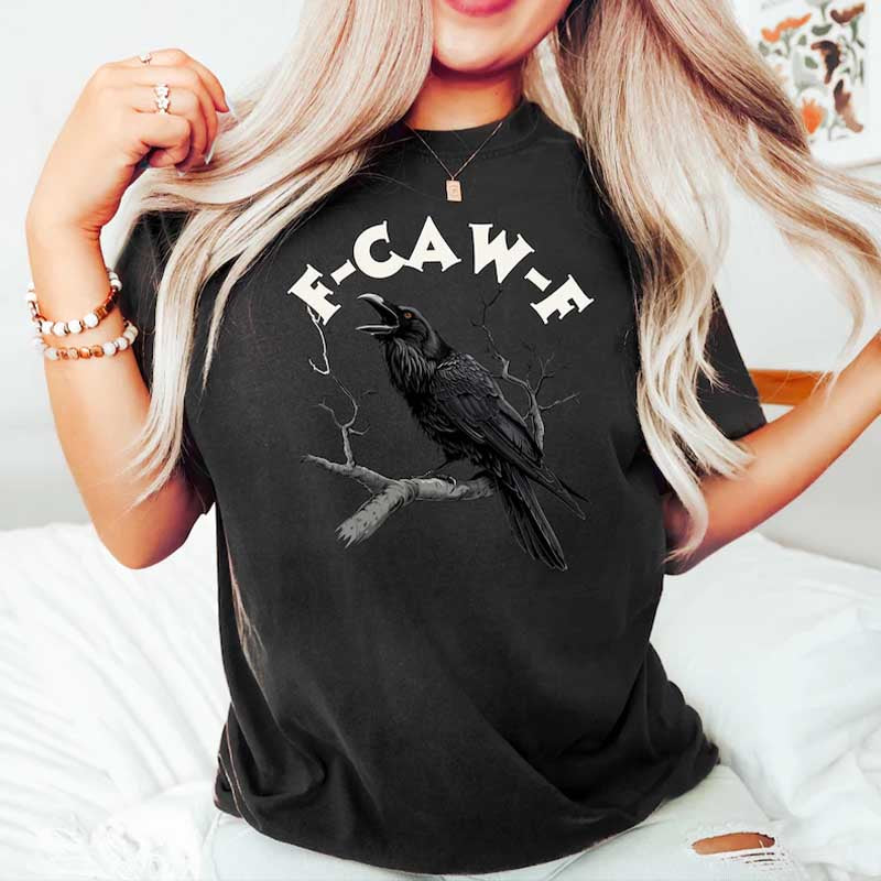 F-Caw-F Funny Crow Moonlit Raven T-Shirt