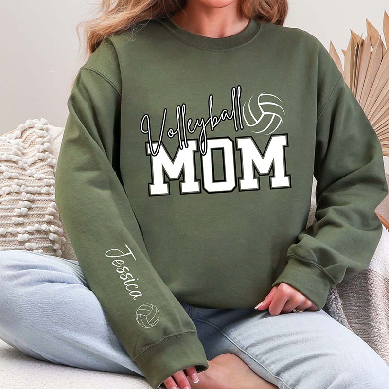 Personalized Volleyball Mom Kid Name Sweatshirt