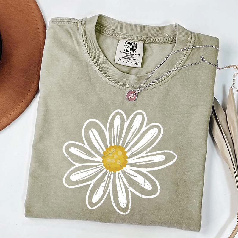 Daisy Flower Graphic Cute Summer T-Shirt