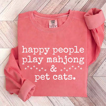 Happy People Play Mahjong & Pet Cats Sweatshirt