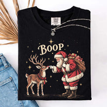 Vintage Santa Reindeer Christmas Boop T-Shirt