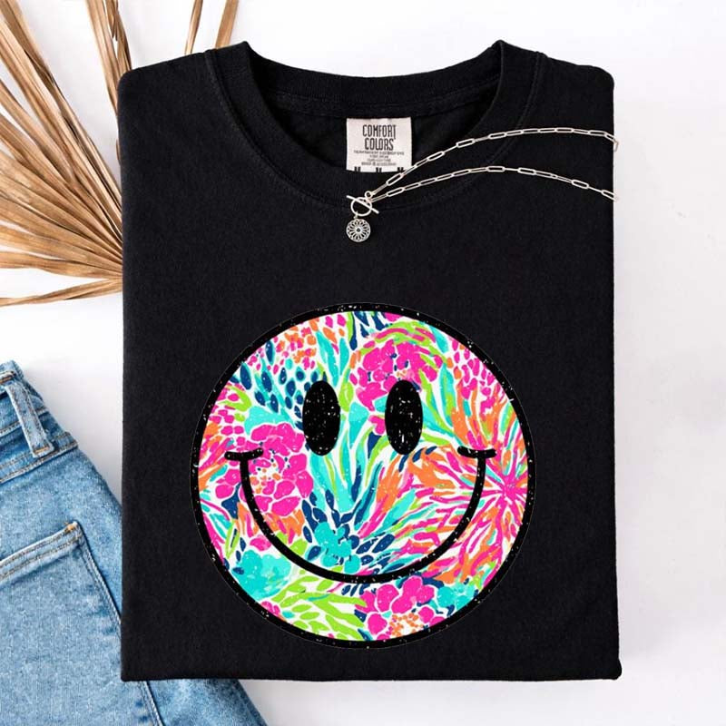 Comfort Colors Smiley Face Beach Vibes T-Shirt