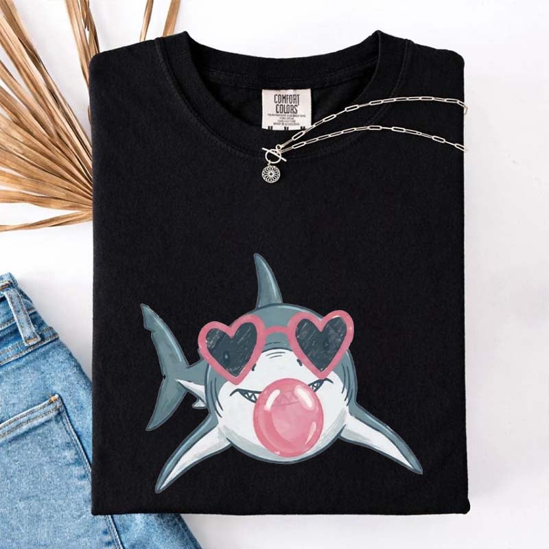 Shark Blowing Bubble Comfort Colors T-Shirt