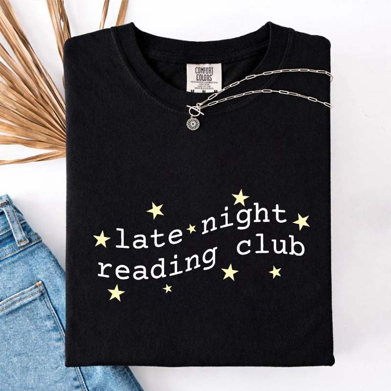 Cute Late Night Reading Club T-Shirt