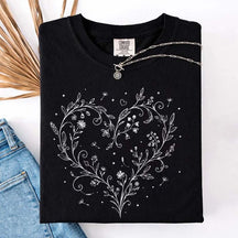 Botanical Dandelion Heart Wildflower T-Shirt