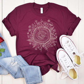 Comfort Colors Botanical Tree Ring Art T-Shirt