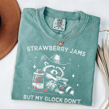 Strawberry Jams But My Glock Don't Raccoon T-Shirt