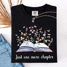 Just One More Chapter Floral Book T-Shirt