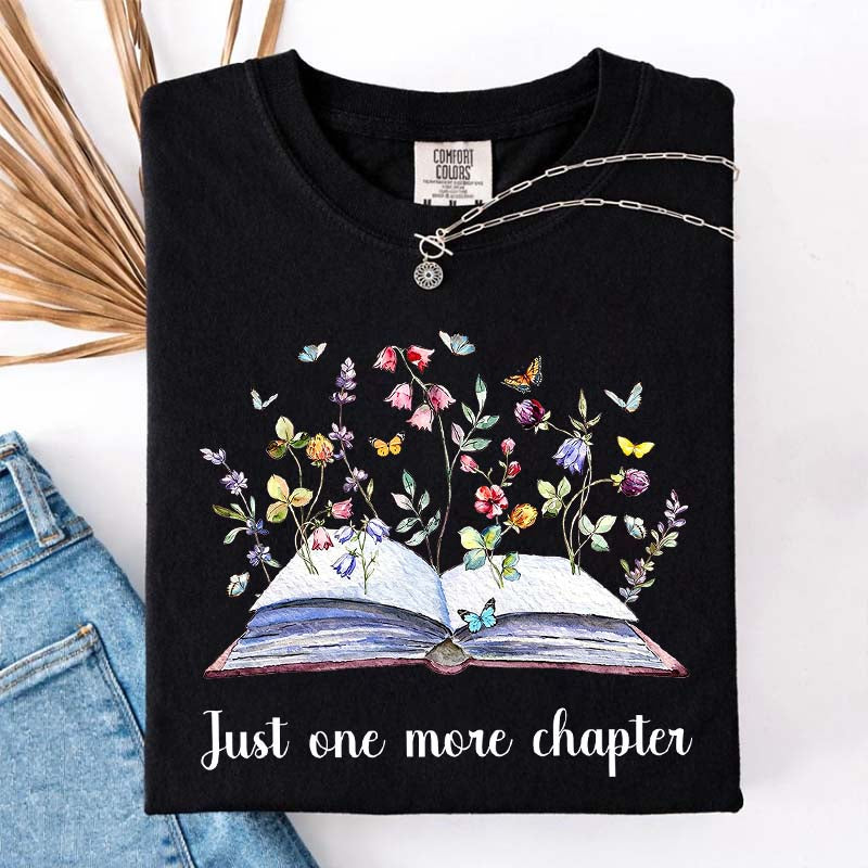 Just One More Chapter Floral Book T-Shirt