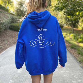 I'm Fine Back Print Hoodie