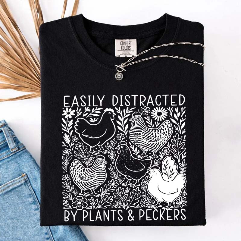 Easily Distracted By Plants and Peckers Wildflowers T-Shirt