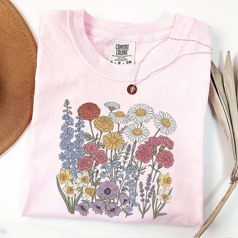 Botanical Print Wildflowers Vibes Sweatshirt