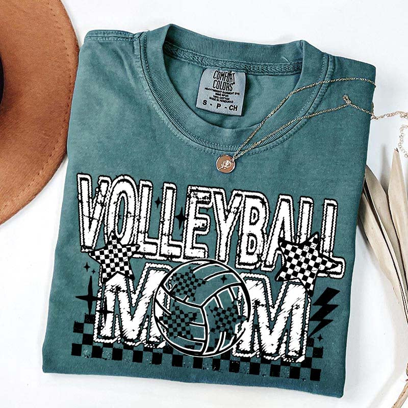 Checkered Volleyball Mom T-Shirt