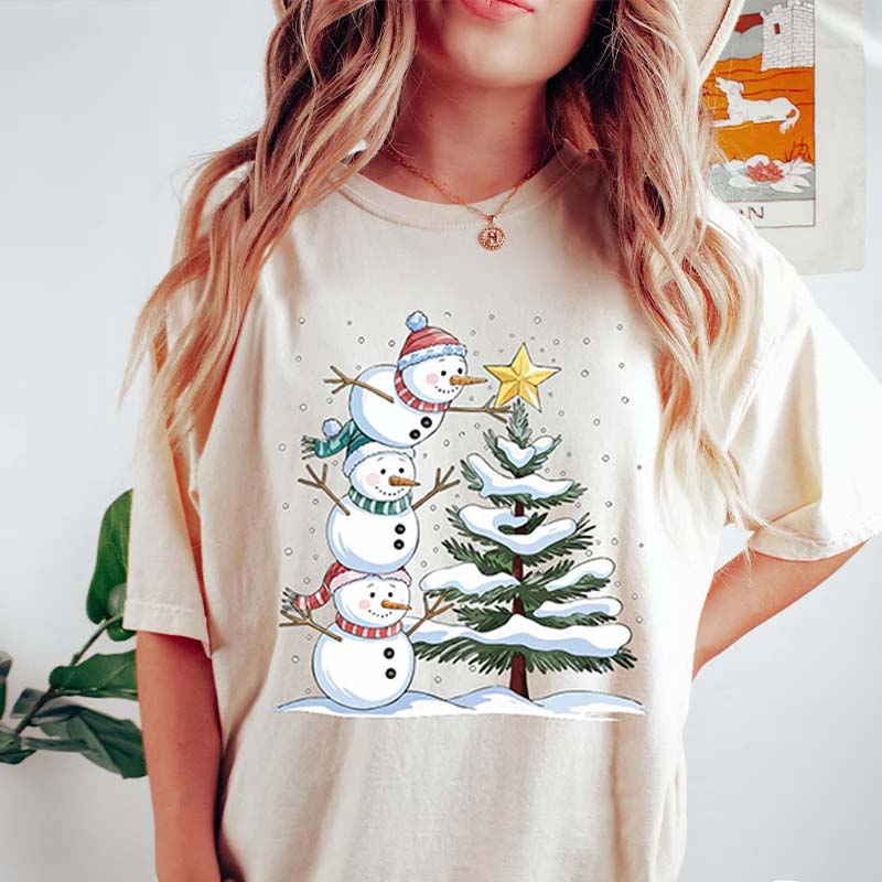 Christmas Snowman Tree T-Shirt