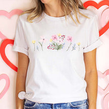 Watercolor Flowers Botanical Spring T-Shirt