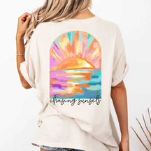 Coconut Girl Sunset Summer Vibes Surf T-Shirt