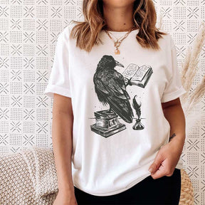 Raven Reading A Book T-Shirt