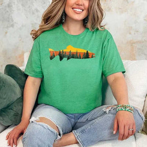 Fishing Nature Fish Lover Forest T-Shirt