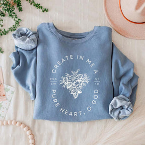Create in me a pure heart Psalm Midweight Vintage Sweatshirt