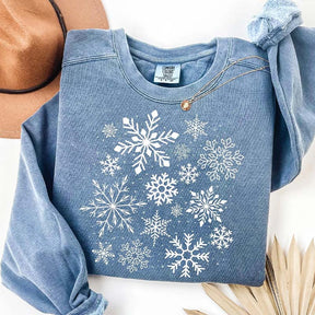 Comfort Colors Snowflake Winter Sweatshirt
