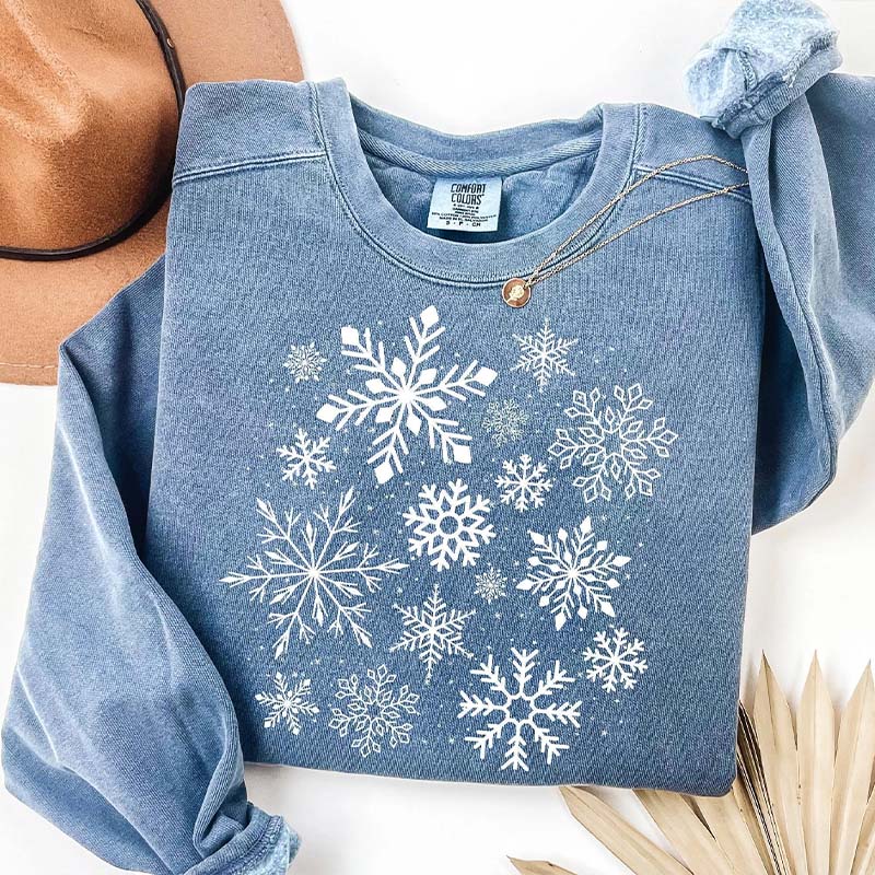 Comfort Colors Snowflake Winter Sweatshirt