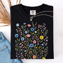 Wildflowers Vintage Blue Style T-Shirt