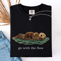 Go With The Flow Cute Otter T-Shirt