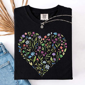 Wildflower Heart Graphic T-Shirt