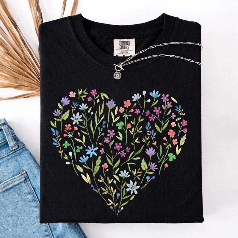 Wildflower Heart Graphic T-Shirt