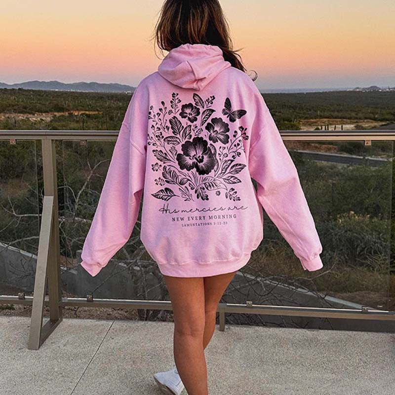 Merch Butterfly Religous Floral Hoodie