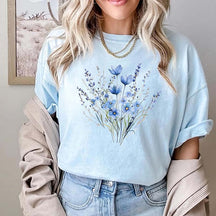 Retro Blue Flower Bouquet T-Shirt