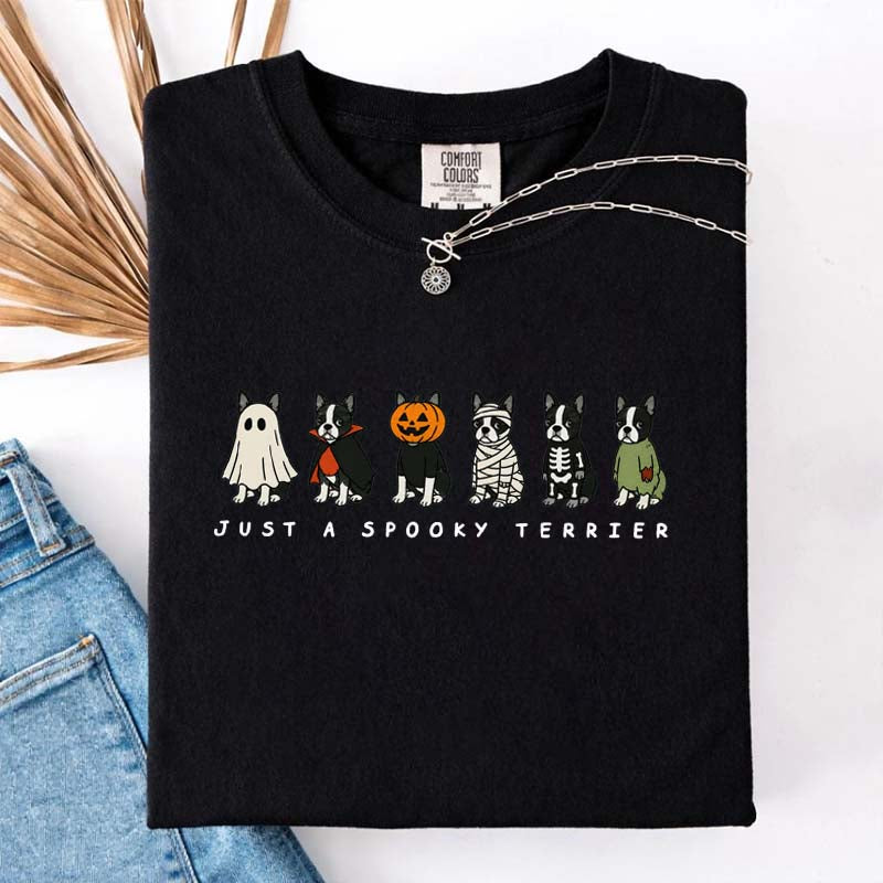 Spooky Boston Terrier Halloween T-Shirt