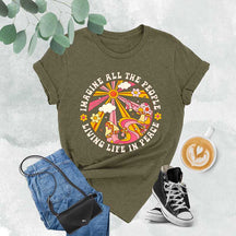 Imagine All The People Living Life In Peace T-Shirt